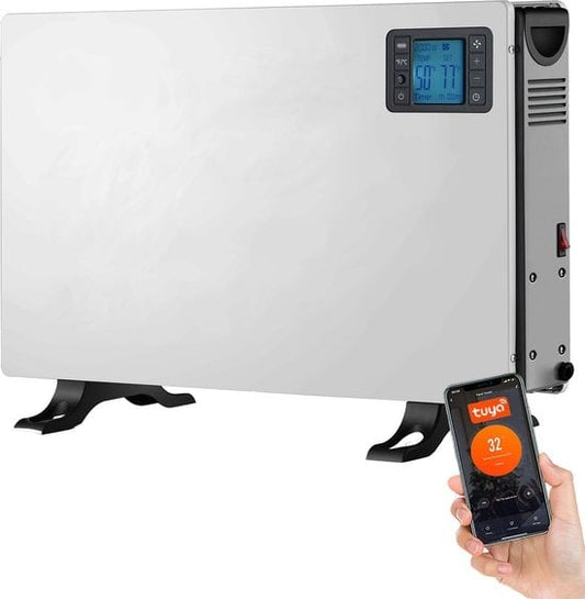 Poêle électrique Denver - 750/ 1250/2000W - Minuterie - Réglages de température - Tuya App - Thermostat - Poêle convecteur - Google Assistant & Amazon Alexa - SCH2105