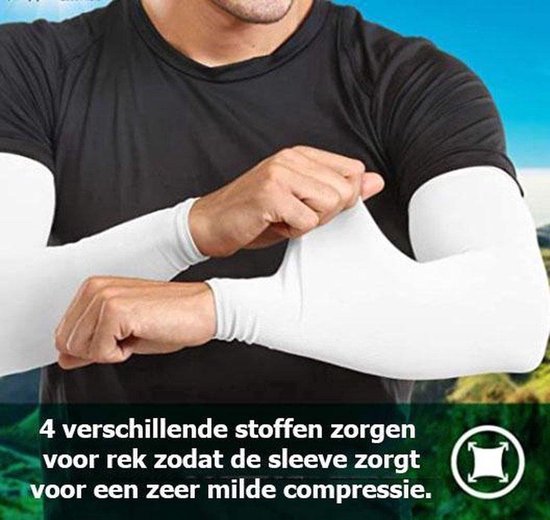 Travelhawk Arm Sleeves - Protège-bras - Cyclisme - Protection solaire - 2 pièces - Blanc - Taille L