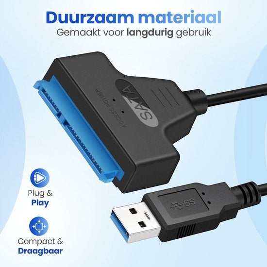 Garpex® USB 3.0 to SATA Adapter - Câble de données pour disques durs - SATA 7+15 22 Pin Cable