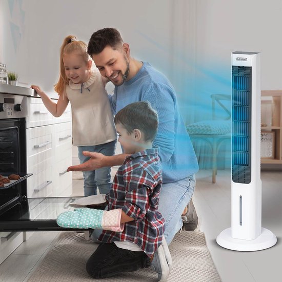 Livington ChillTower - Refroidisseur d'air à eau - climatiseur portable à 3 niveaux - puissant refroidisseur d'air « maxi-tower » avec un réservoir offrant 12 heures de refroidissement