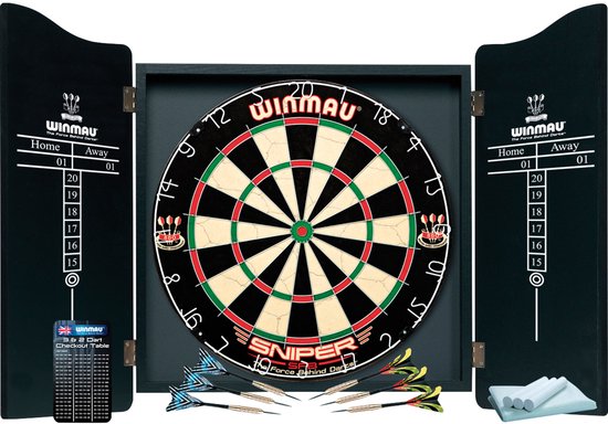 Set de fléchettes Winmau Pro : armoire, cible et fléchettes