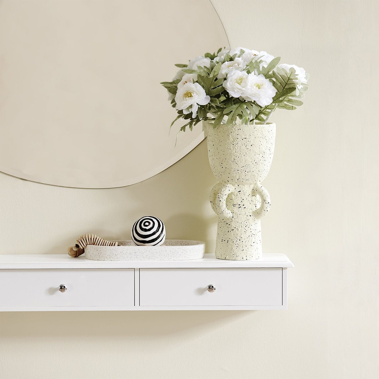 SoBuy Etagère murale avec 3 tiroirs - Max. 10 kg - 91 x 15 x 10 cm - Blanc