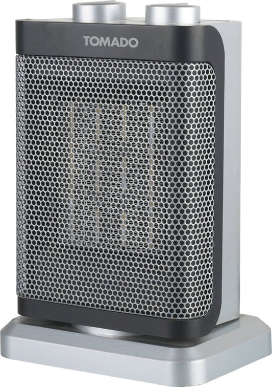 Tomado THC1502B - Radiateur céramique - 24m² - 1500 watts - Oscillant - Noir/gris