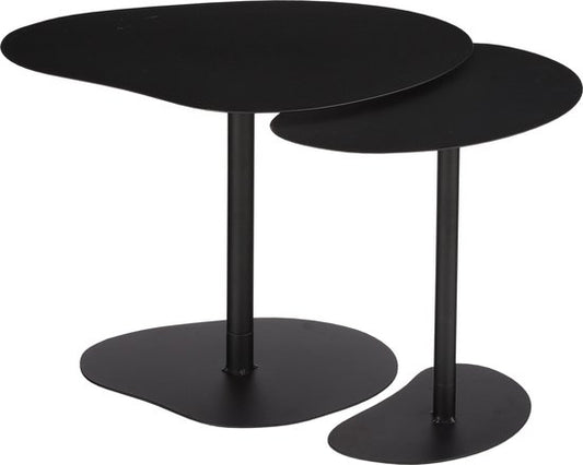 Table d'appoint Mica Decorations - Lot de 2 - L55 x L41 x H40 cm - Métal - Noir