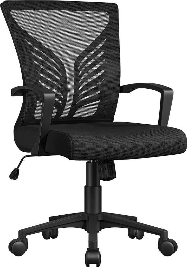 Yaheetech Siège de bureau - Ergonomique - Avec fonction bascule - Réglable - Pivotant - Noir
