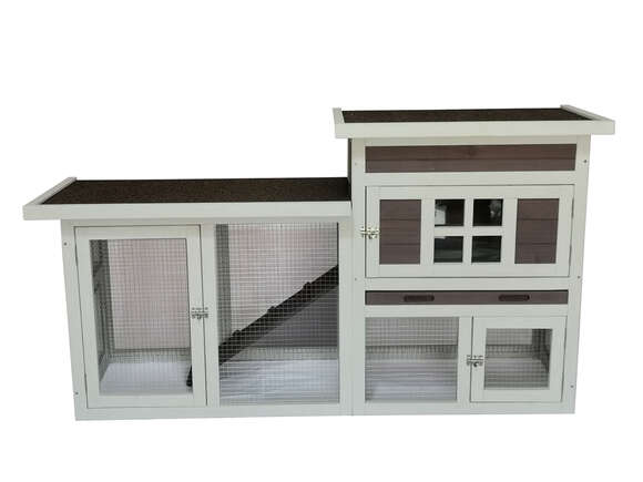 Manor  Clapier – Clapier d'extérieur pour lapins (nains) – 147 x 50 x 80 cm – Bois de pin