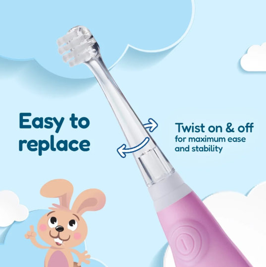 Brush-Baby BabySonic Brossettes - Lot de 2 - 0 à 18 mois - Brossettes de rechange avec LED