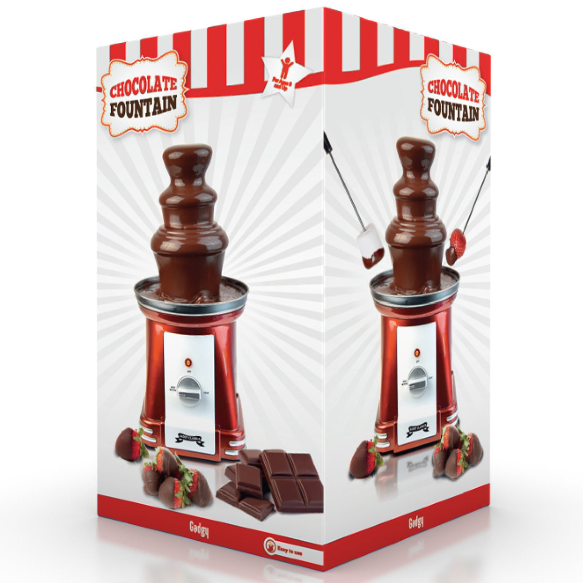 Gadgy - Fontaine à chocolat - Fondue au chocolat - Nettoyage facile - 90 Watt - Rouge