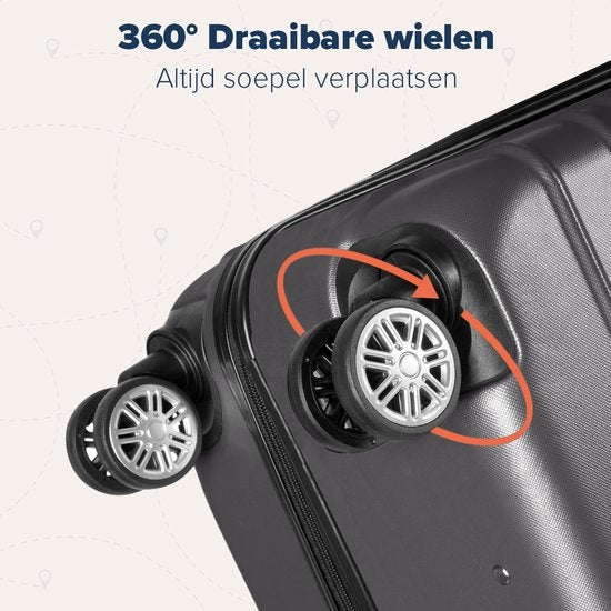 TRVLMORE Set de valises - 2 pièces - 38L (bagage à main) + 110L - Gris foncé