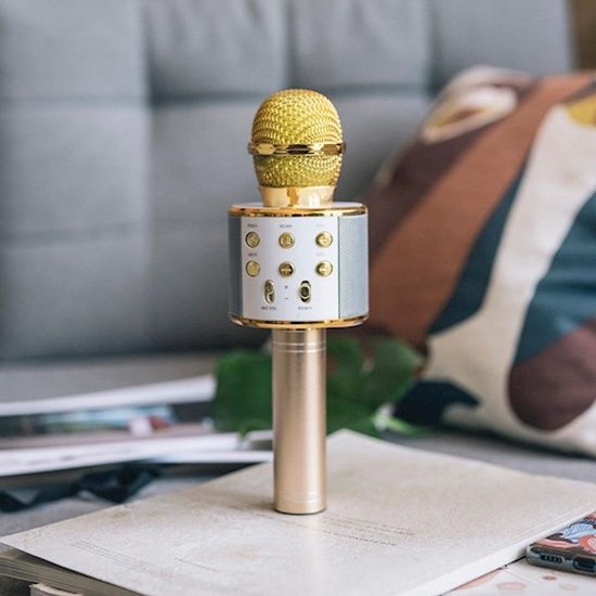 Microphone Bluetooth Forever avec haut-parleur BMS-300 doré