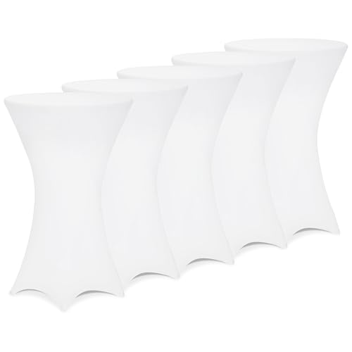 Housses de table Detex pour table basse, élastiques - 5 pièces - Blanc