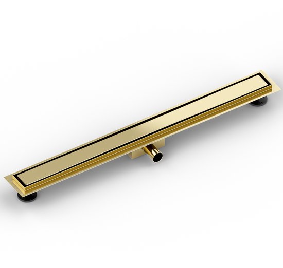 Receveur de douche - 90cm - Or - Grille à carreler - inox - Avec bride