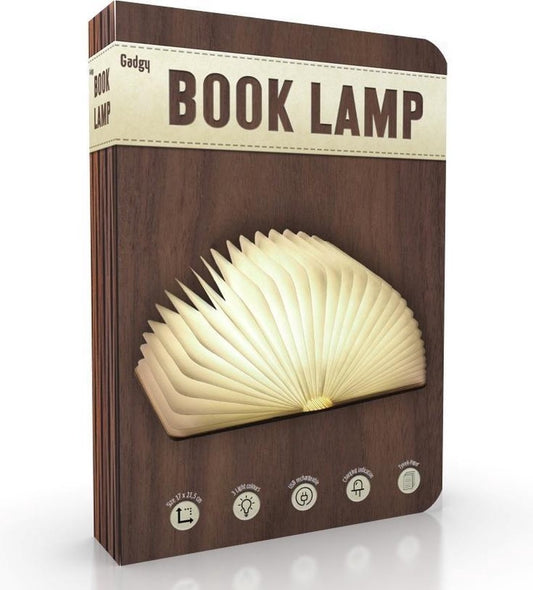 Gadgy Book Lamp - Lampe de table pour chambre à coucher - Eclairage d'ambiance intérieur - Taille : 21.5 x 17cm - Rechargeable