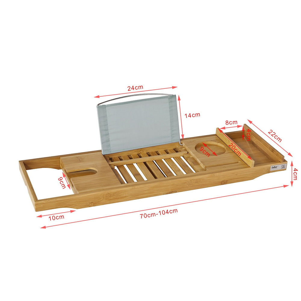 SoBuy FRG207-N Planche de bain en bois de bambou - réglable - 70-104 x 4 x 22 cm