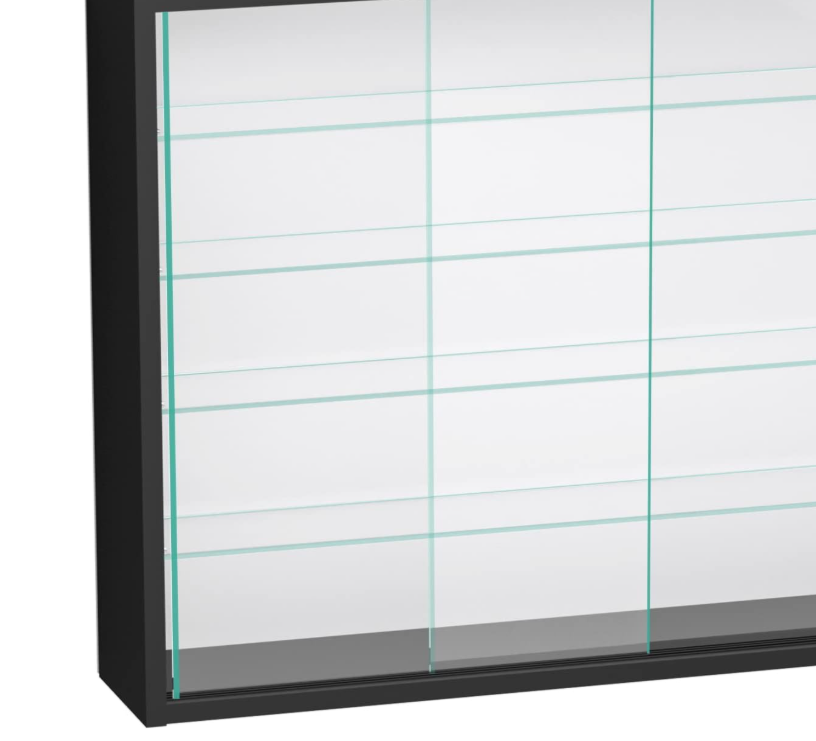 VDD Vitrine - Vitrine murale à portes coulissantes - 75 x 55 x 14 cm - Noir