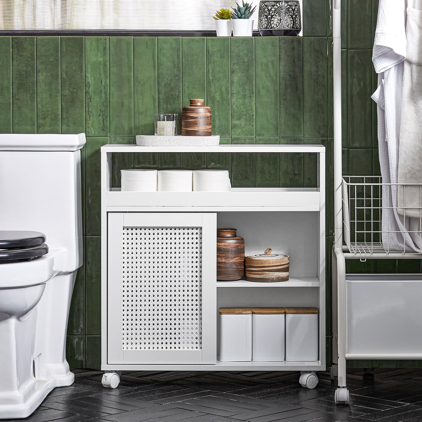 SoBuy Meuble bas - BZR119-W - 65 x 20 x 70 cm - MDF - Blanc