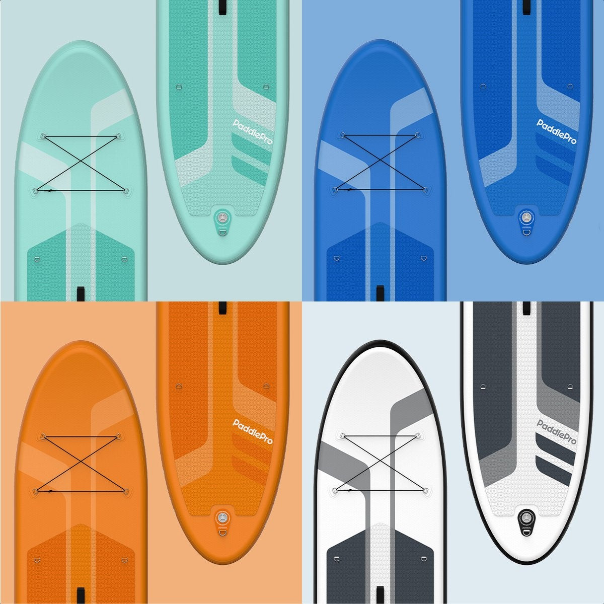 Paddle LifeGoods - Deluxe Set - Avec siège - Planche à pagaie gonflable - Max. 135KG - 320x81cm - Bleu