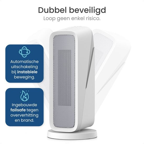 Chauffage soufflant - Gologi - avec thermostat - Chauffage électrique - Radiateur - Fonctionne avec application et commande tactile - 1500W