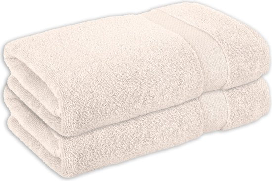 Vitality Pur - Serviettes Collection Sofia - Ensemble de serviettes de bain 70x140 - 100% Coton - Sable - 2 pièces
