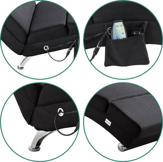 Fauteuil de détente Casaria - Fonctions massage et chauffage - Tissu - Anthracite