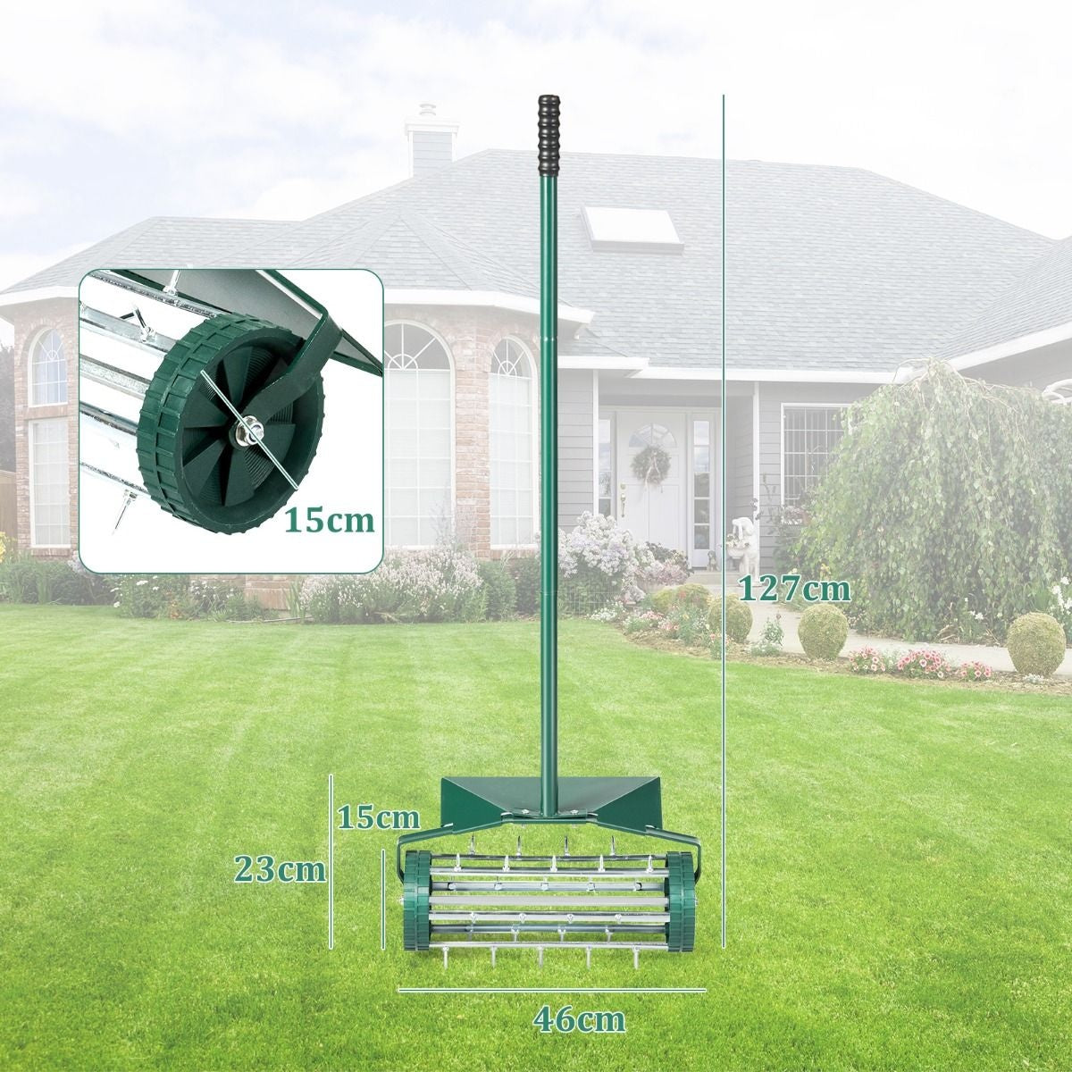 Coast Lawn Aerator Modèle à main - 46 cm - Avec manche long