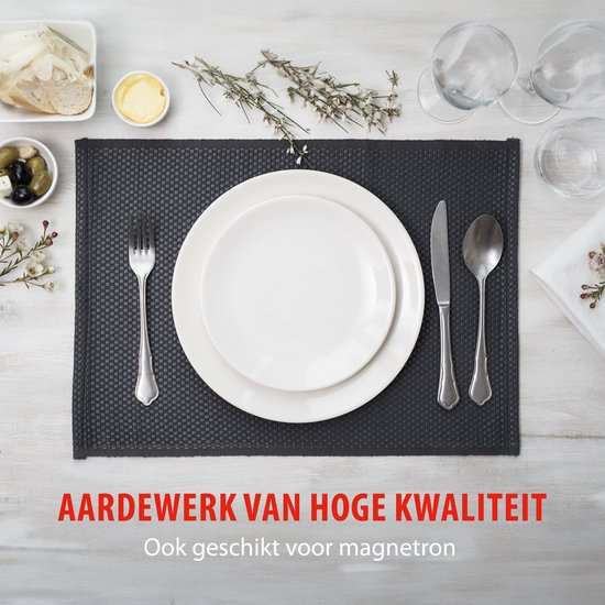 Service de table Alpina pour 8 personnes - Service en faïence 40 pièces - Ensemble comprenant des assiettes de petit-déjeuner, des assiettes plates, des bols, des tasses et des soucoupes - Service de table compatible avec le lave-vaisselle et le micro-ond