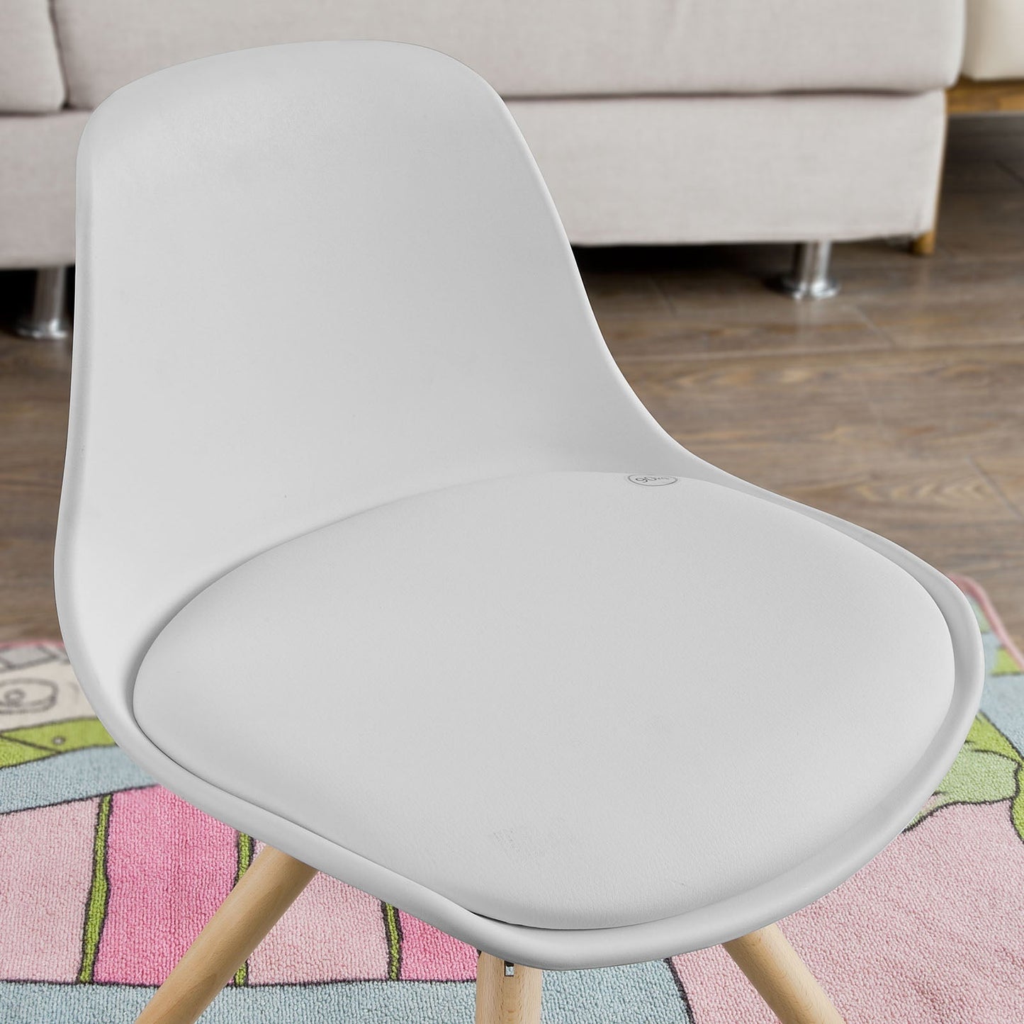 SoBuy Chaise haute avec siège rembourré - 34 X 34 X 56 Cm - Blanc