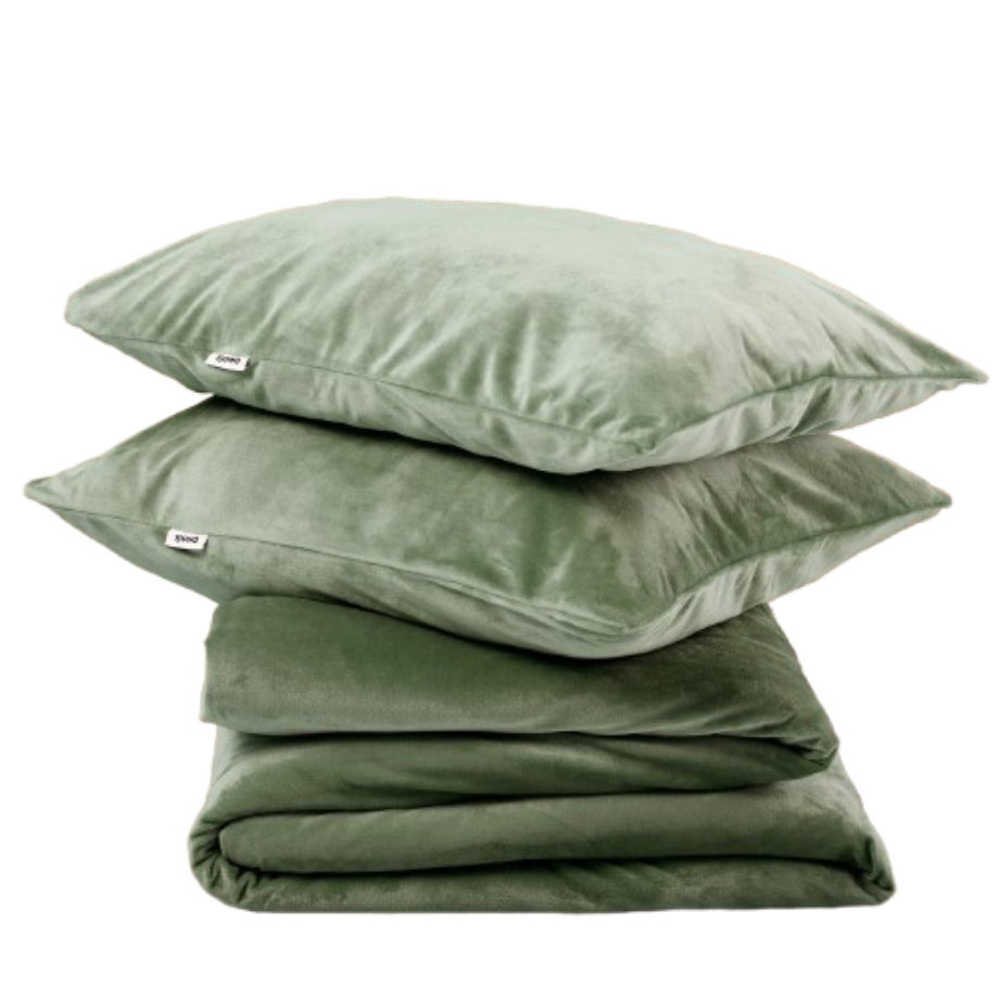 Sjumo housse de couette Silky Smooth - 200 x 220 cm - Forest Green - 2 taies d'oreiller
