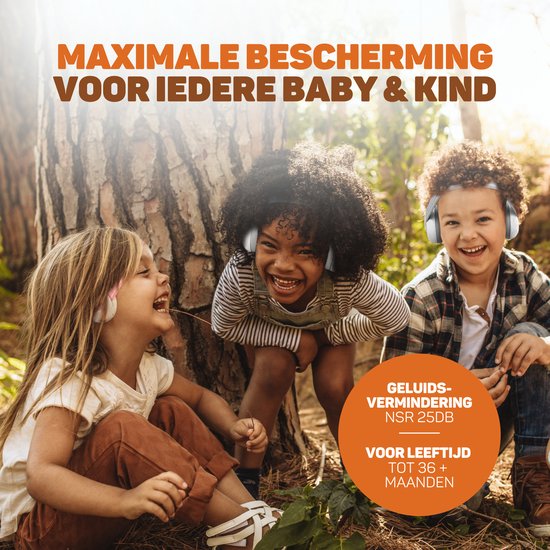 Vulpes Goods® BabyCare - Hearing Protection Kids PRO - Protège-oreilles certifié pour bébé - Convient aux bébés et aux jeunes enfants jusqu'à 36 mois - Réduction du bruit de 25 dB pour une protection auditive maximale - 3 bandeaux et un sac de transport i