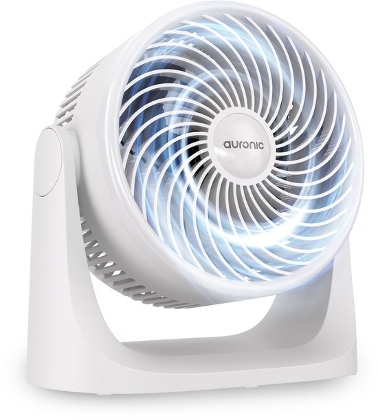 Ventilateur de table Auronic - 3 vitesses - Mini-ventilateur - Ventilateur sur pied - Possibilité de fixation murale - 41 dB - Oscillation à 90° - Portée de 7 mètres - Blanc