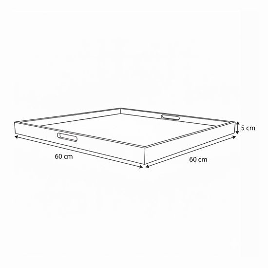 Plateau AXI Bayu en teck – 60 x 60 x 5 cm – Plateau carré – Teck – Pour verres et décoration de table – Pour l'intérieur et l'extérieur