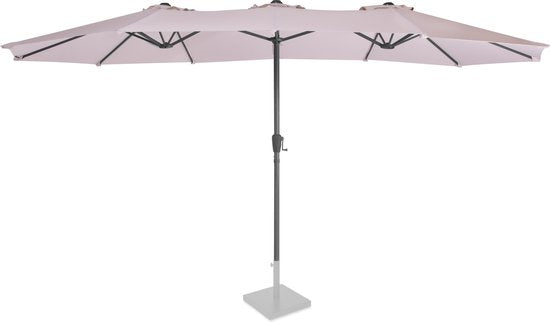 VONROC Premium Parasol Iseo - 460x270cm - Parasol double - Durable - Toile résistante aux UV - Beige - Housse de protection incluse