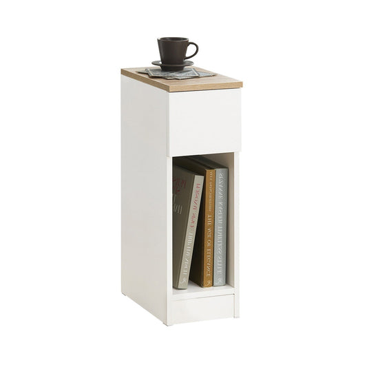 Table de chevet - SoBuy - 1 tiroir + espace ouvert - 20x35x60 - Blanc