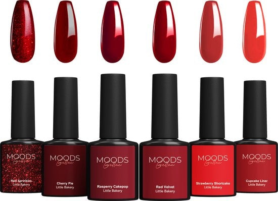 Moods Gellac 6-Piece Set - Gel Nail Polish - 8ML - Little Bakery Edition - Nails - Gel Polish Starter Pack - Chic Colours