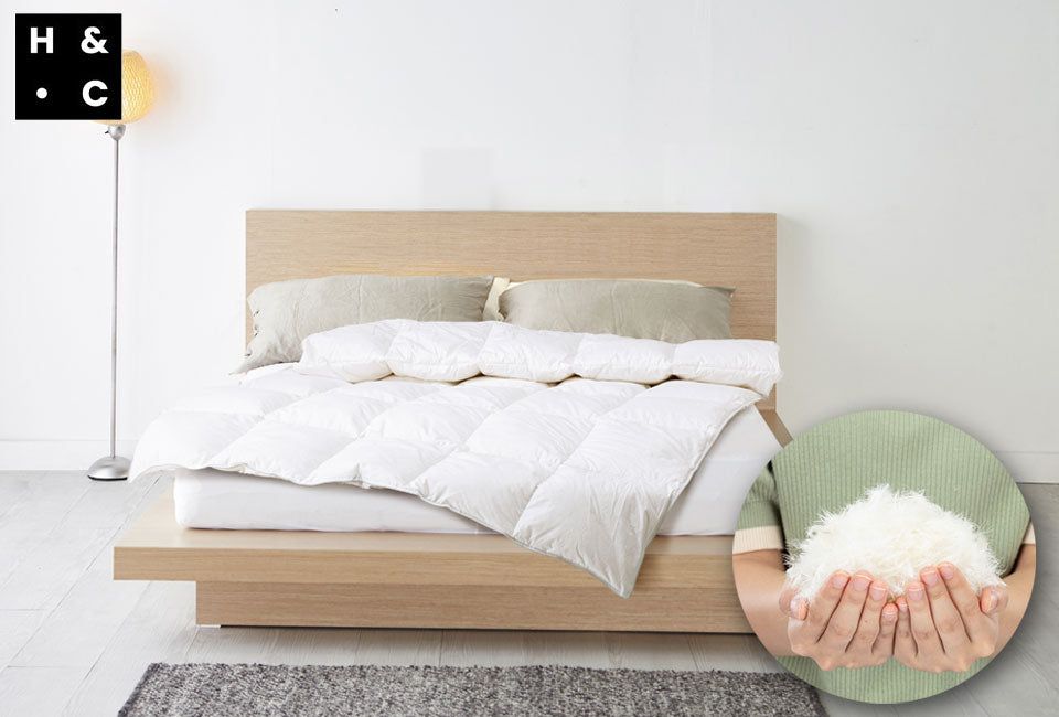 H&C - Couette en duvet de canard de luxe - 15% de duvet - Convient pour toute l'année - 140×220 cm - Blanc