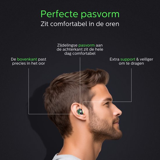 Otiume - Ecouteurs sans fil - Son HiFi Extra Bass - Commandes tactiles - Ecouteurs sans fil - Résistants à la sueur et à la pluie - Ecouteurs pour le sport - Bluetooth