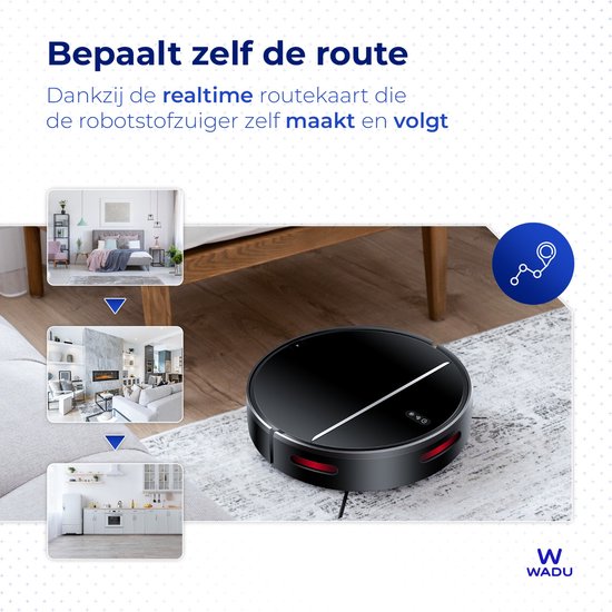 Robot aspirateur avec fonction de nettoyage - Avec station de charge - Convient aux animaux domestiques - Robot nettoyeur