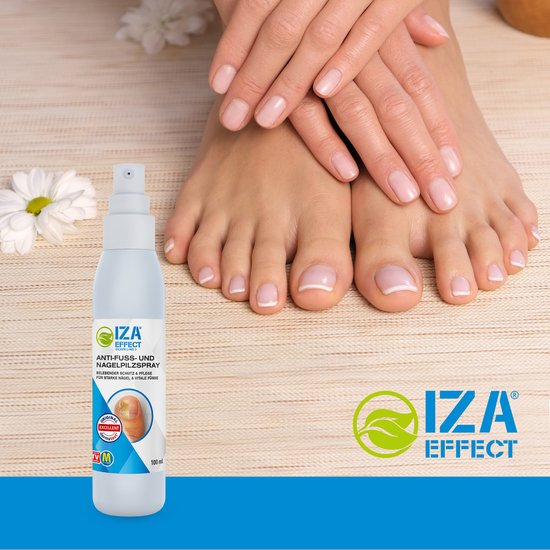 Spray de soin pour les pieds IZA Effect - 2 pièces - L'original vu à la télévision - favorise un meilleur confort des pieds - sans rinçage - spray pour les pieds - hygiène des pieds - prend soin de la peau et des ongles
