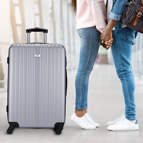 Slazenger Case Set 2 Piece - Hand Luggage Trolley 26L et Spacious Luggage Case 71L - Silver