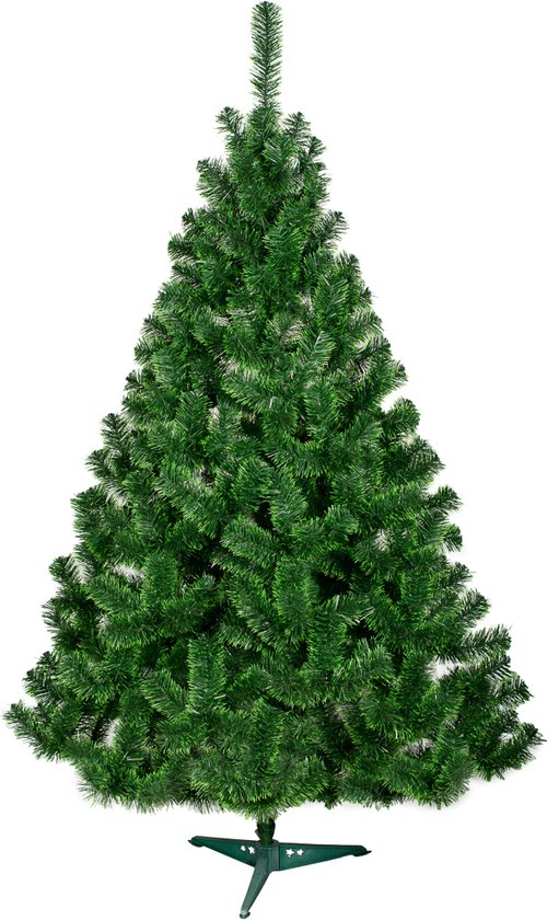 Arbre de Noël Artificiel 180cm avec Support Métallique Pliable Arbre d'Art en PVC Arbre Décoratif avec 1355 Pointes Vertes
