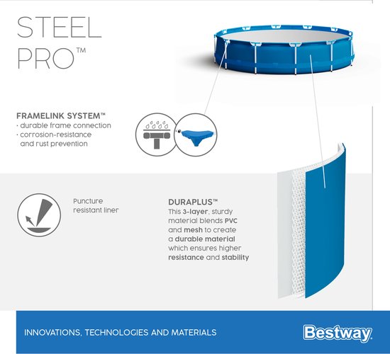 Piscine Bestway Steel Pro - Ø 305 x 76 cm