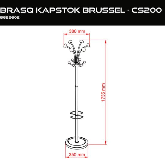 BRASQ Porte-manteau - Brussell CS200 - 174cm - Gris