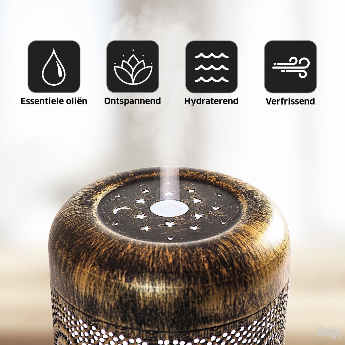 Gadgy Aroma Diffuser - Humidificateur Chambre Bébé Chambre à coucher - Diffuseur de parfum - avec éclairage LED - Diffuseurs d'arômes - 250 ml