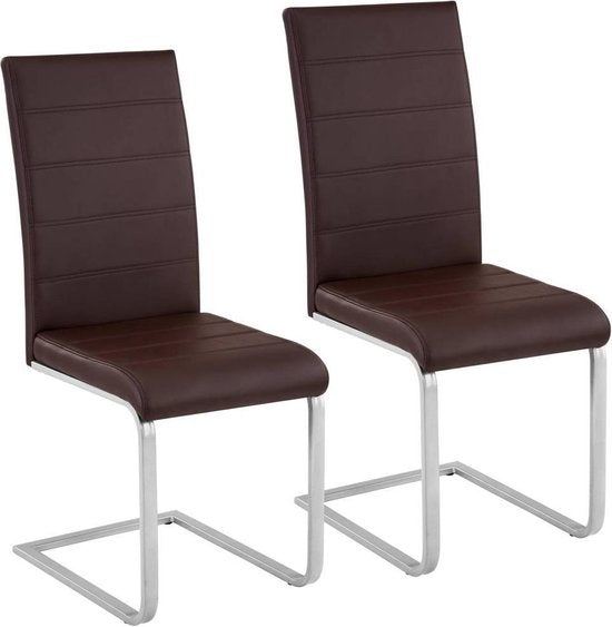 tectake® - set de 2 chaises de salle à manger Bettina brown - 402552