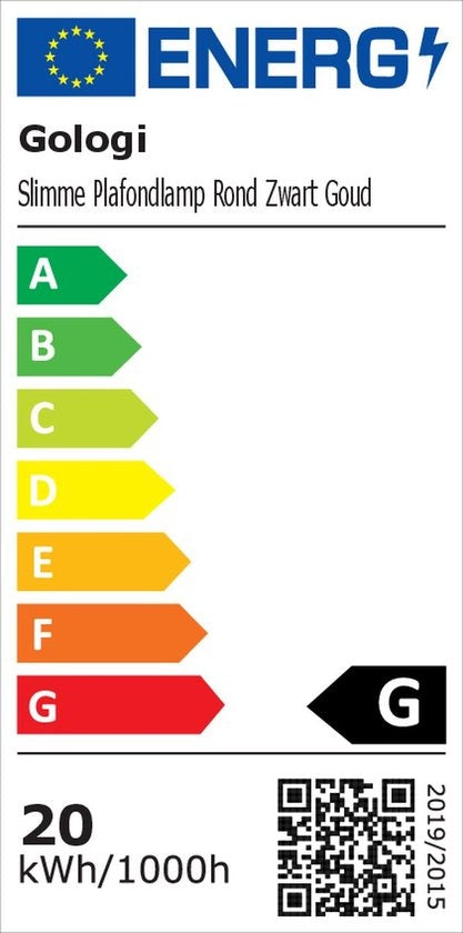 Gologi Smart Ceiling Lamp - Plafonniers - LED RGB - Plafonnier - Industriel - Chambre et salon - Ø 30cm - Or