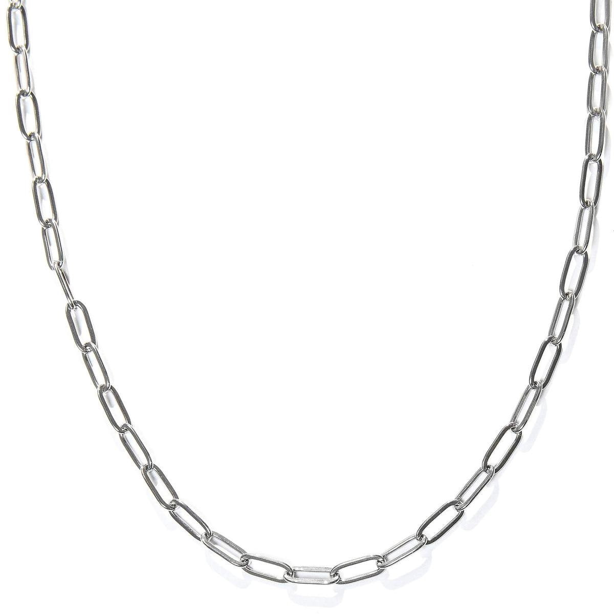 Laura Ferini Ladies Necklace Catena Silver - Silver Link Chain - 18K White Gold Plated - Necklace - Necklace - Jewellery - Accessories - Ladies Necklace