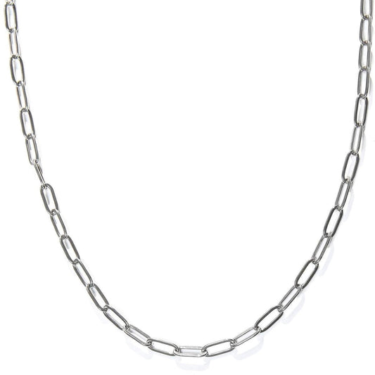 Laura Ferini Ladies Necklace Catena Silver - Silver Link Chain - 18K White Gold Plated - Necklace - Necklace - Jewellery - Accessories - Ladies Necklace