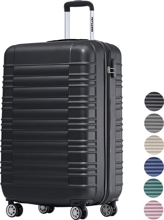 TRVLMORE Valise - Bagage à main - 54x36x20cm - 38L - Noir