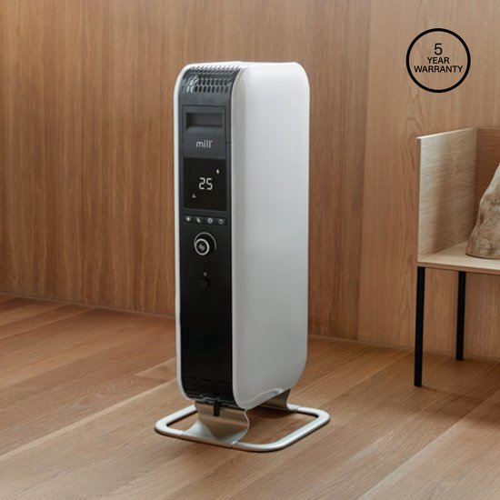 Mill AB-H1000DN - Radiateur à huile design - jusqu'à 16 m² - ne dessèche pas l'air - silencieux - blanc - garantie de 5 ans