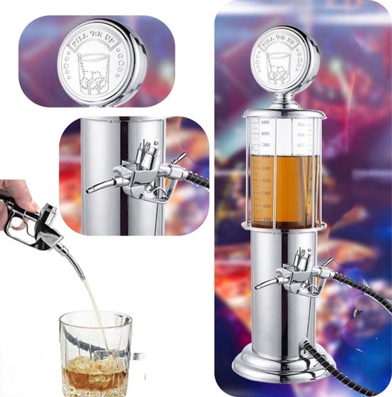 Bar Butler - Distributeur de boissons - Robinet à bière - Style « station-service » original - Gadget de fête - 950 ml